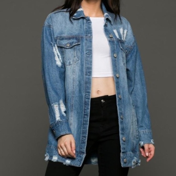 love tree distressed denim jacket